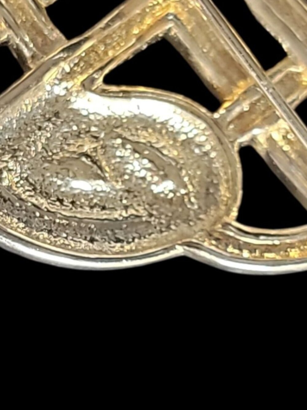 Solder Celtnic Knots Vintage Brooch Two Tone Interlocking Corner High End Estate - Picture 8 of 9